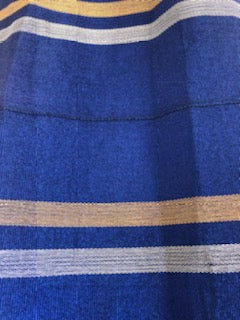 Aso oke (blue/silver/gold)