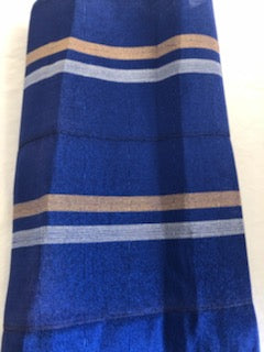 Aso oke (blue/silver/gold)