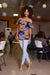 Bolaji Off Shoulder Blouse ( Pink/Blue)