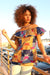 Bolaji Off Shoulder Blouse ( Pink/Blue)
