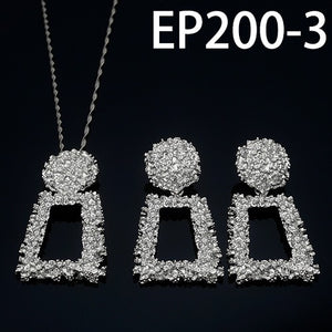 Silver/Gold Raised Design Statement Fashion Earring Set