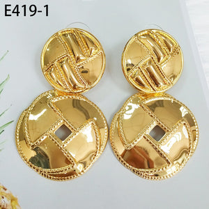 Golden Raised Design Statement Earrings