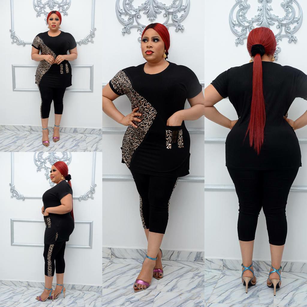 Lopard black pant set