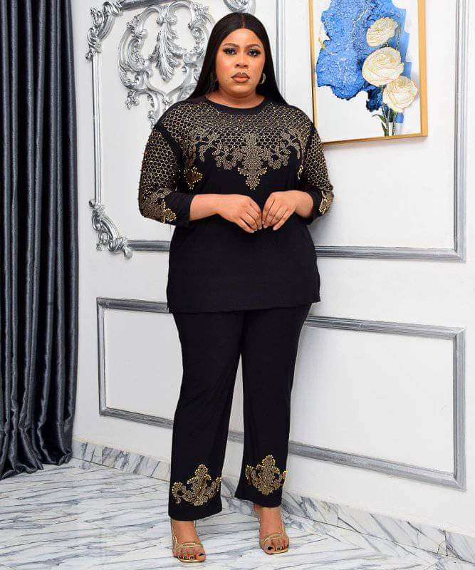 Bibi Gold Rhinestone Pant Set