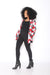 African Print Bomber Jacket (Red)