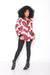 African Print Bomber Jacket (Red)
