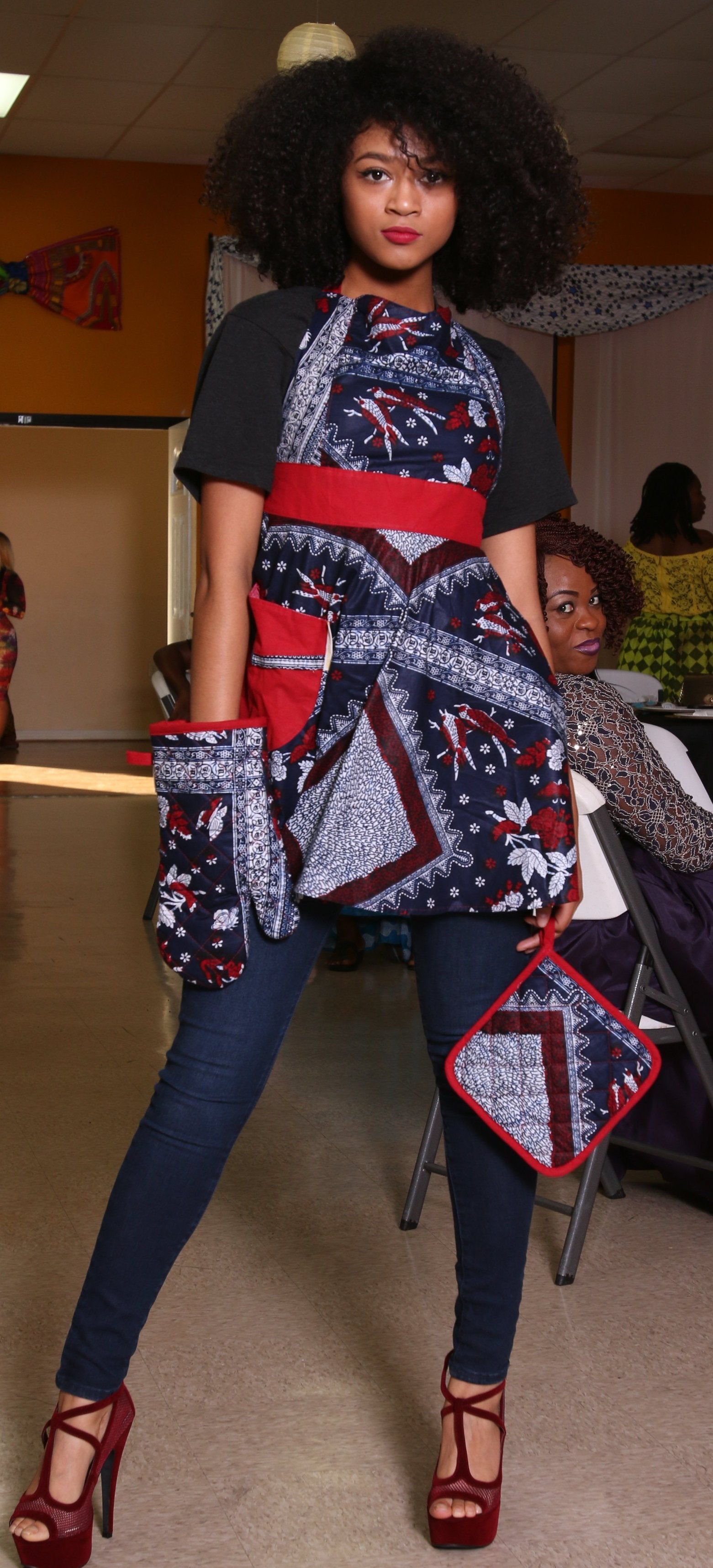 Abby.O Classy African print apron set