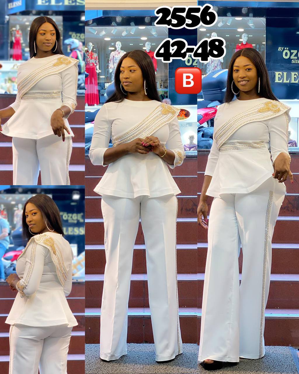 Grace Peplum Two Piece Palazzo Set