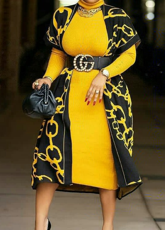 2 Piece Chain Turtleneck Dress