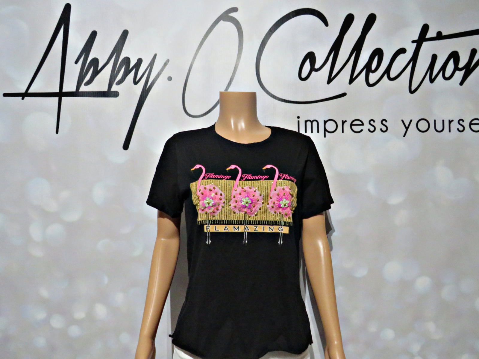 Flamingo T-shirt( Black)