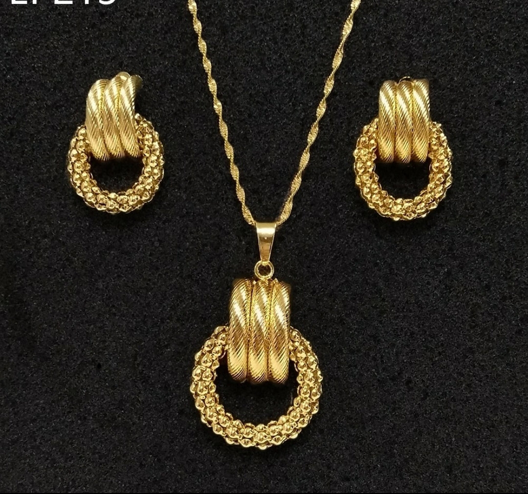 Gold Plated Statement Earring Set