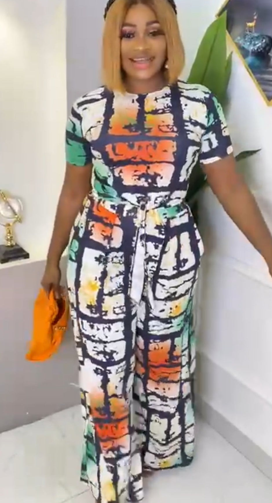 Tie Dye Front tie Pant Set