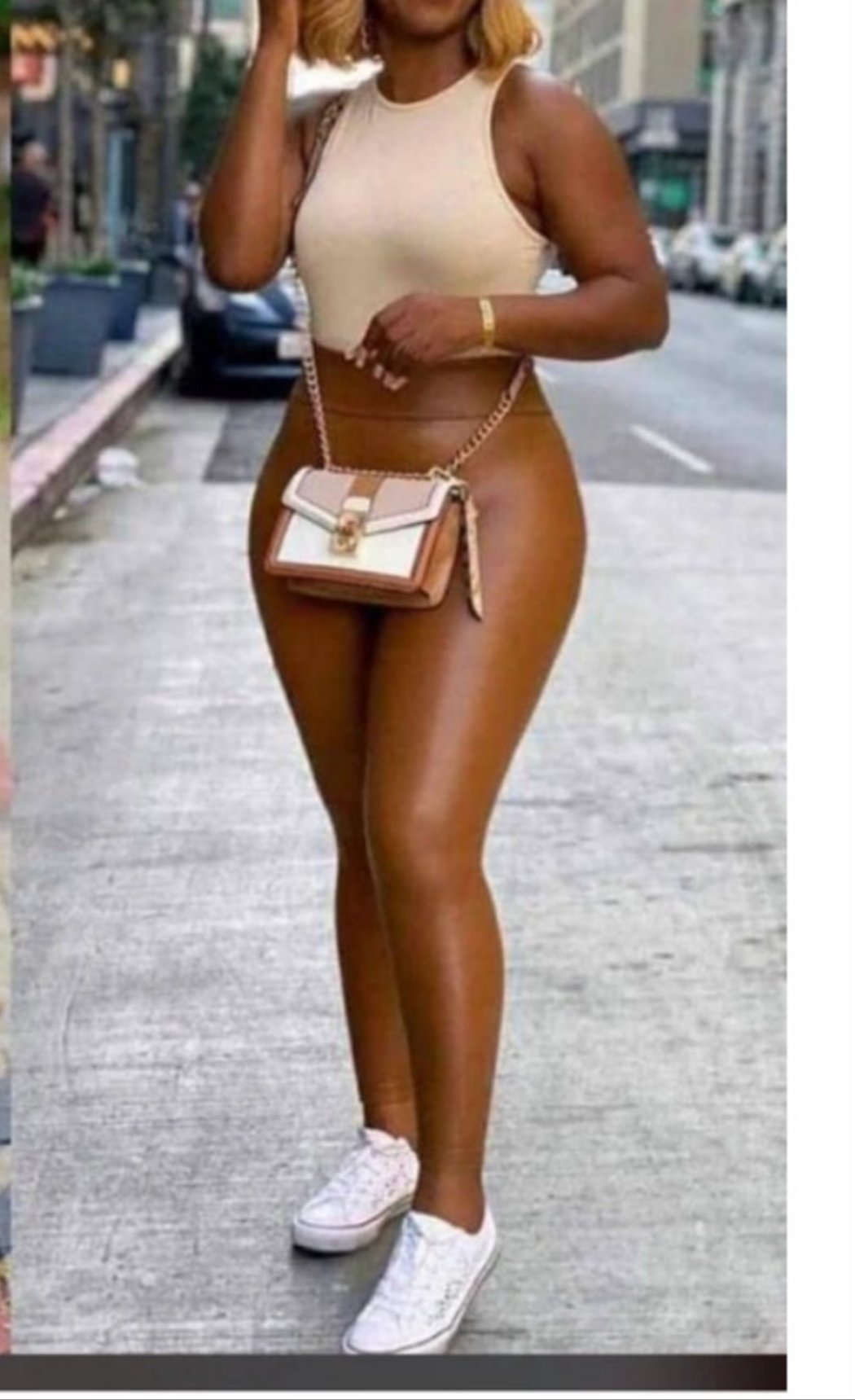 Pu-Leather leggings (Brown)