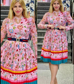 A-line Pleated Dress