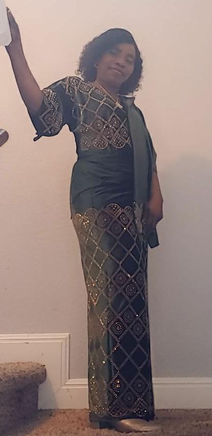 3 Pieces Elegant Italian Velvet Iro ( Wrapper)  and Top with Swarovski Stones (Green)