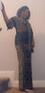 3 Pieces Elegant Italian Velvet Iro ( Wrapper)  and Top with Swarovski Stones (Green)