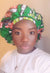 3-in-1 Ankara Print Head Tie Bonnet ( Green )