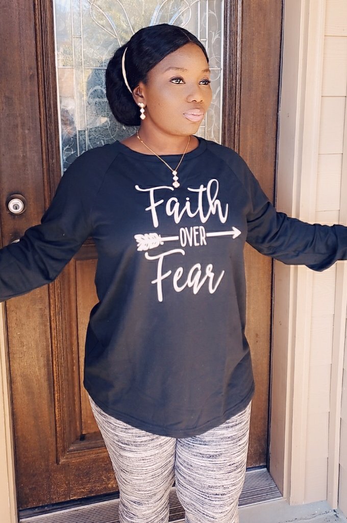 Faith over fear pullover long sleeve shirt