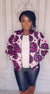 African Print Bomber Jacket (Purple)