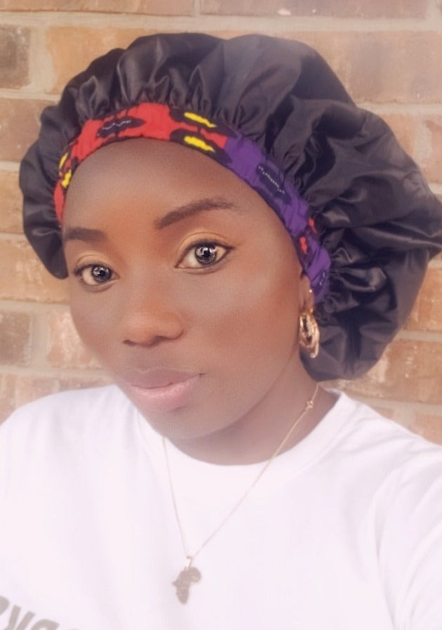3-in-1 Ankara Print Head Tie Bonnet ( multiple color)