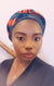 3-in-1 Ankara Print Head Tie Bonnet ( Green/orange)