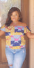 Bolaji Off Shoulder Blouse ( Pink/Blue)