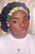 3-in-1 Ankara Print Head Tie Bonnet ( Green )