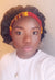 3-in-1 Ankara Print Head Tie Bonnet ( Red & Yellow )