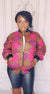 African Print Bomber Jacket (fuchsia)