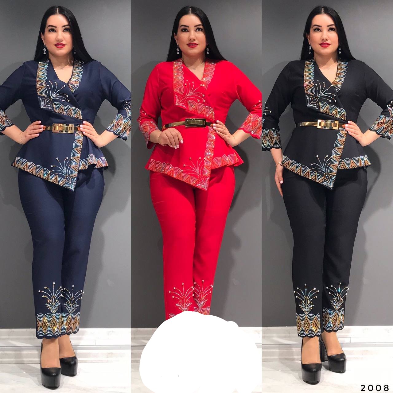 Two Piece Wrap Suit Set