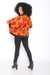 African Print Bomber Jacket (Orange)