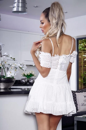 Jenny Cold Shoulder Frill Detail Dress