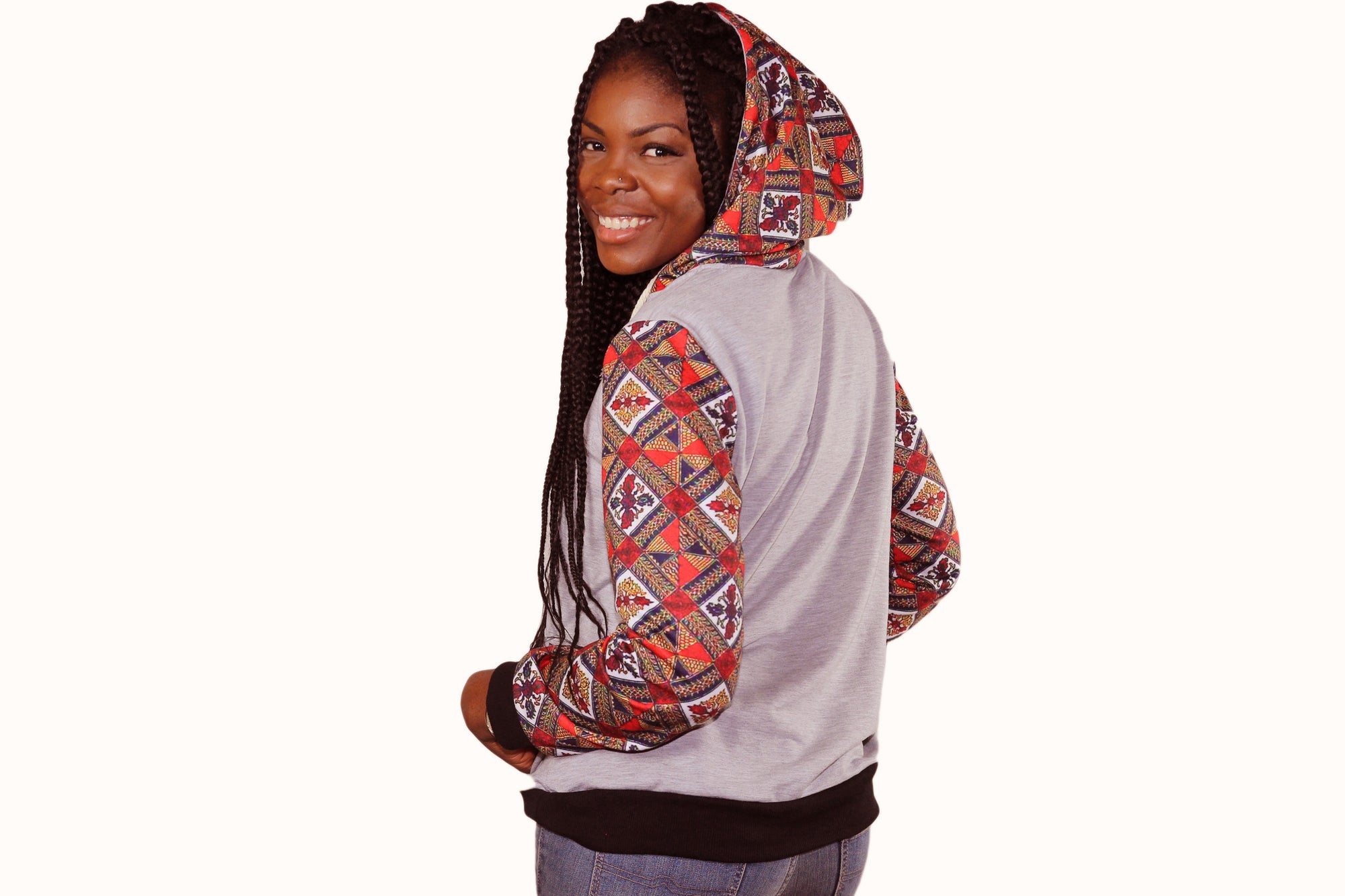 African Print Hoodie Sweater