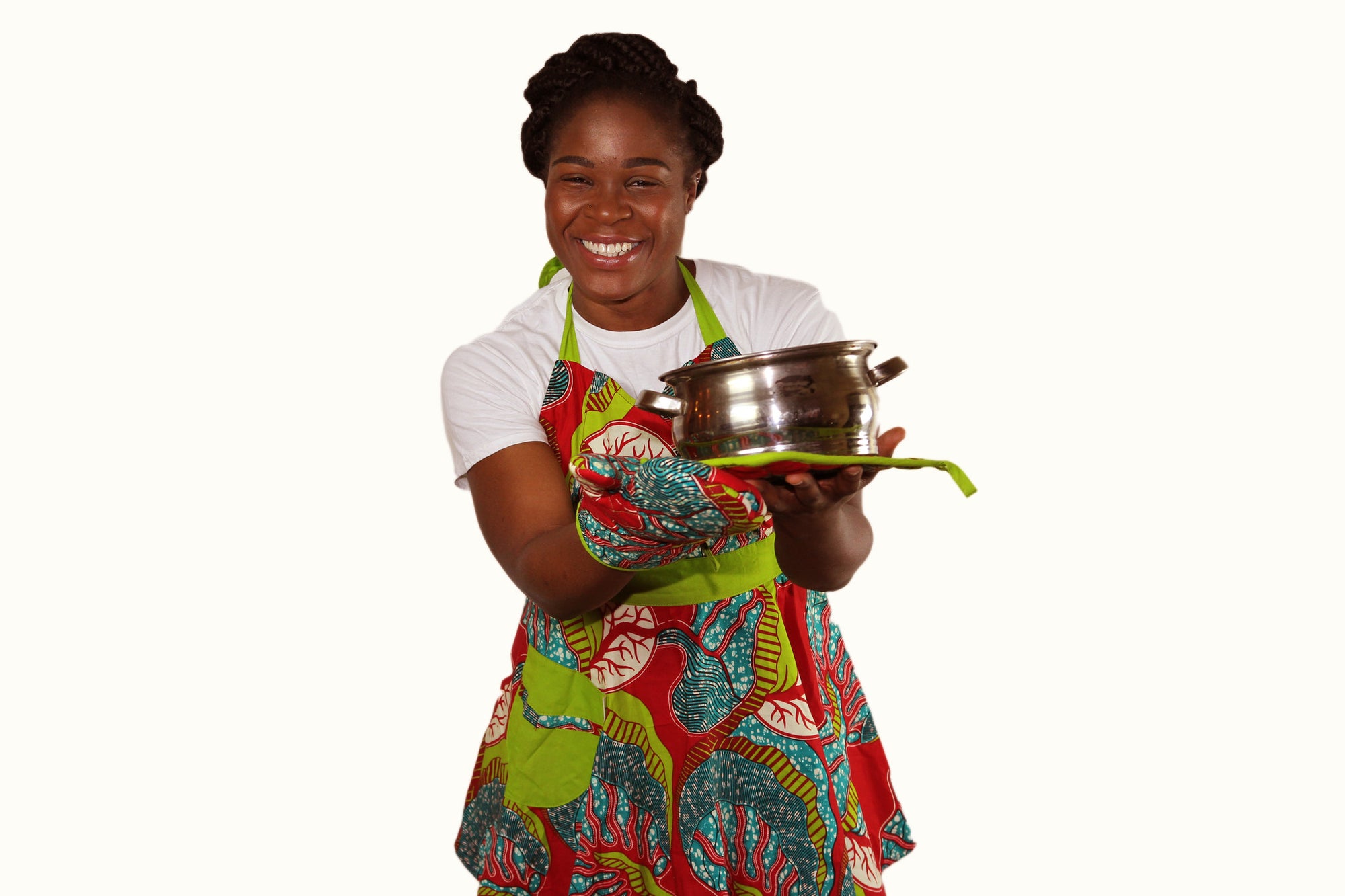 Abby.O Classy African print apron set (Green)