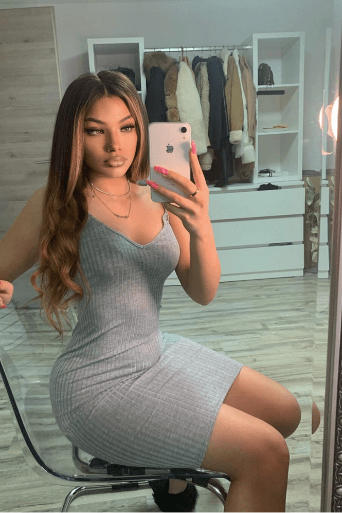 Plunge Neck Bodycon Midi Dress